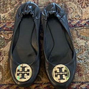 Tory Burch Black Leather Flats